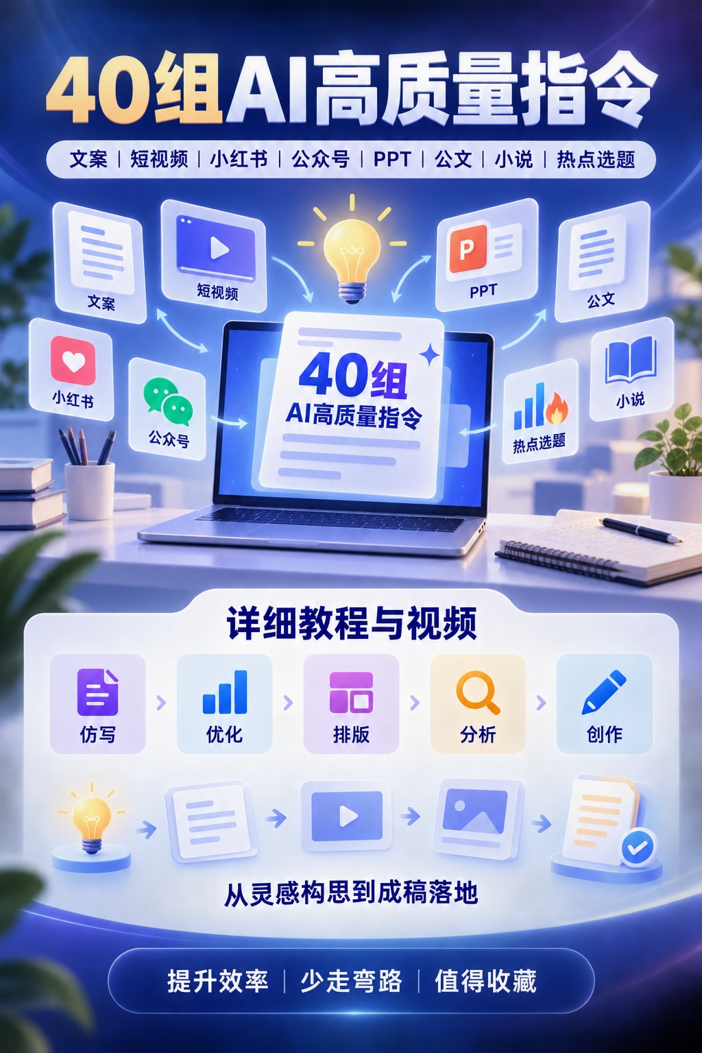 最新40组Ai高质量指令合集+教程