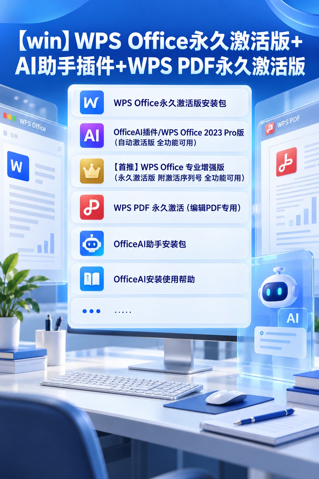【win】WPS Office永久激活版+AI助手插件+WPS PDF永久激活版