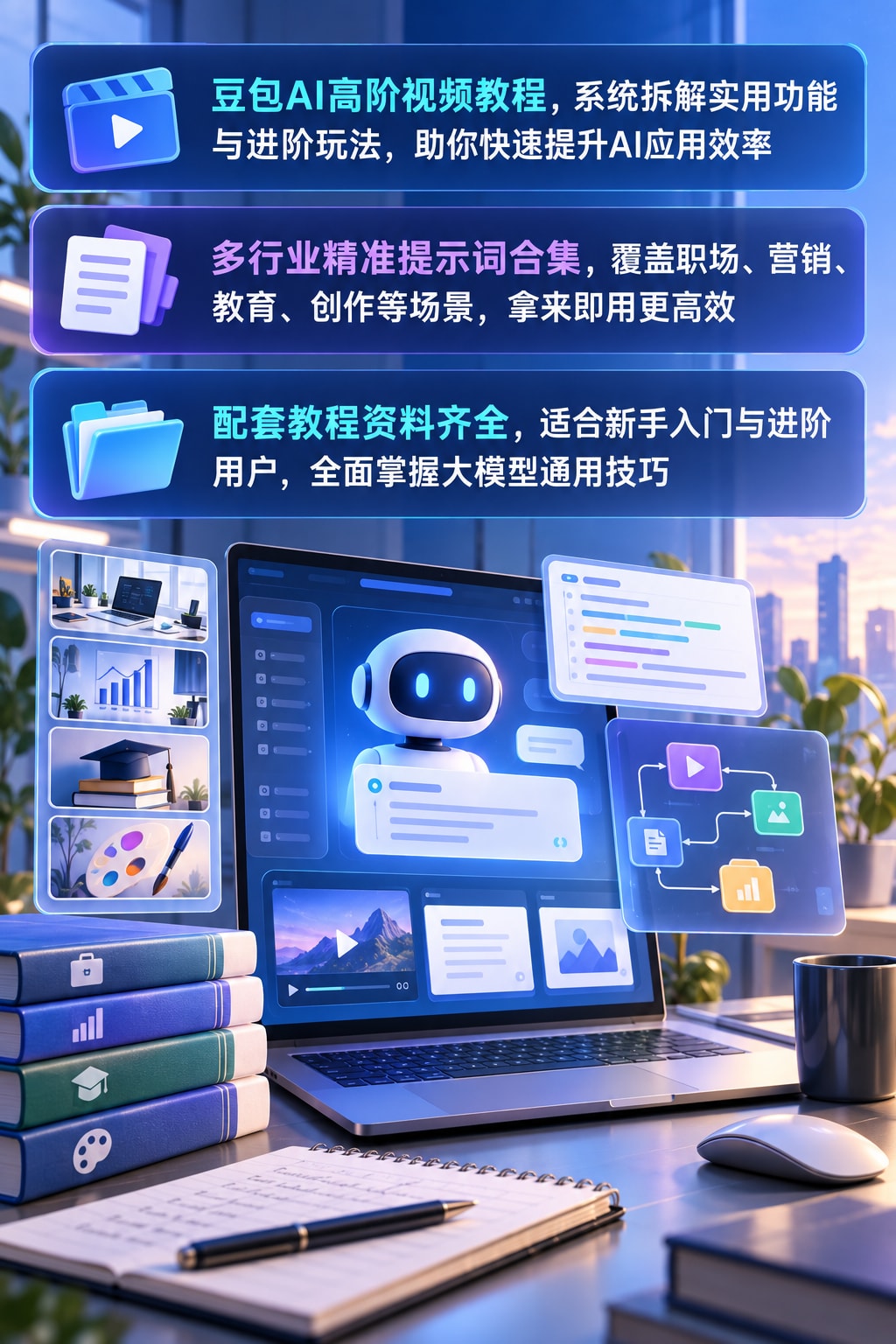 【2025豆包AI高阶视频教程】【多行业精准提示词合集】附教程资料大全【大模型通用】