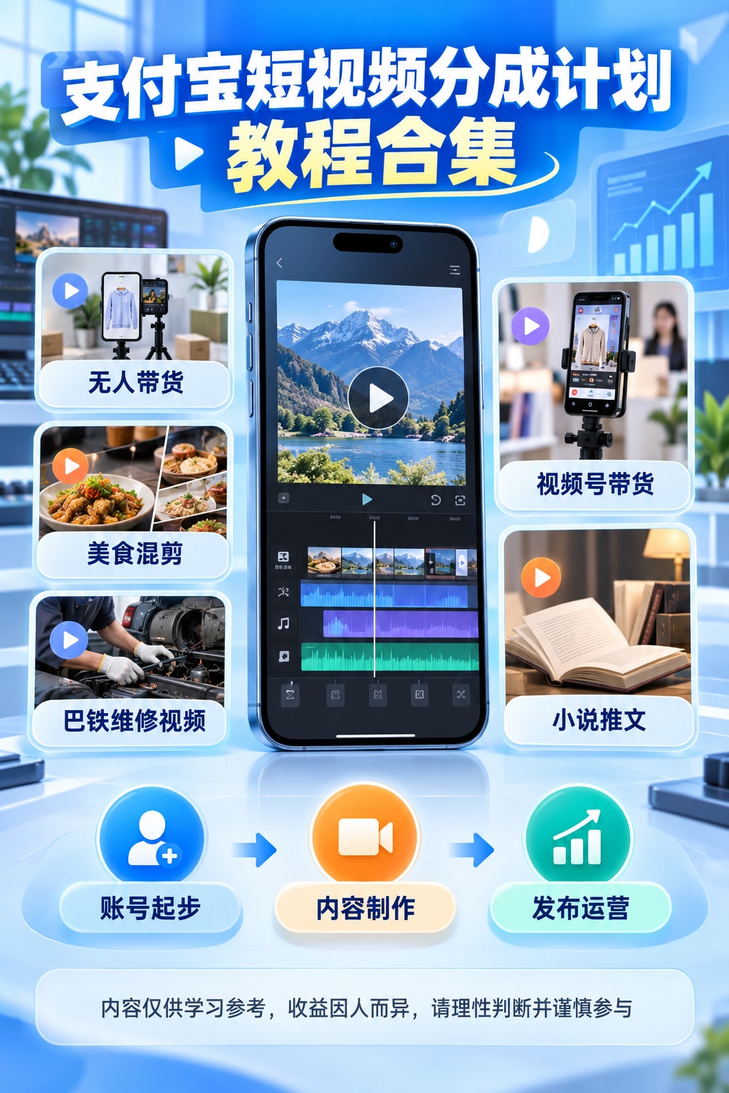 支付宝短视频分成计划教程合集，轻松赚到一部iphone 17