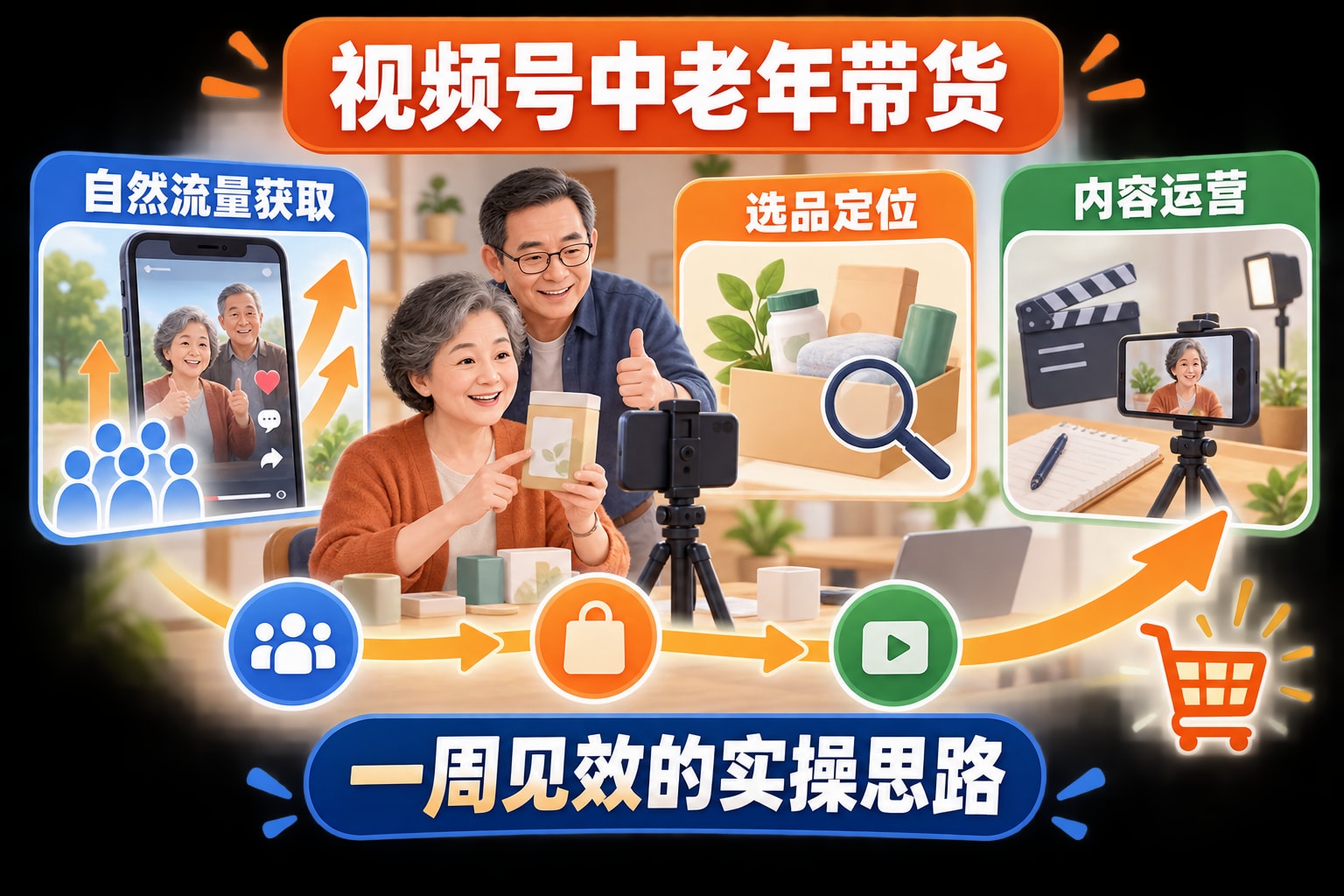 最新视频号带货中老年赛道，自然流玩法一周见效