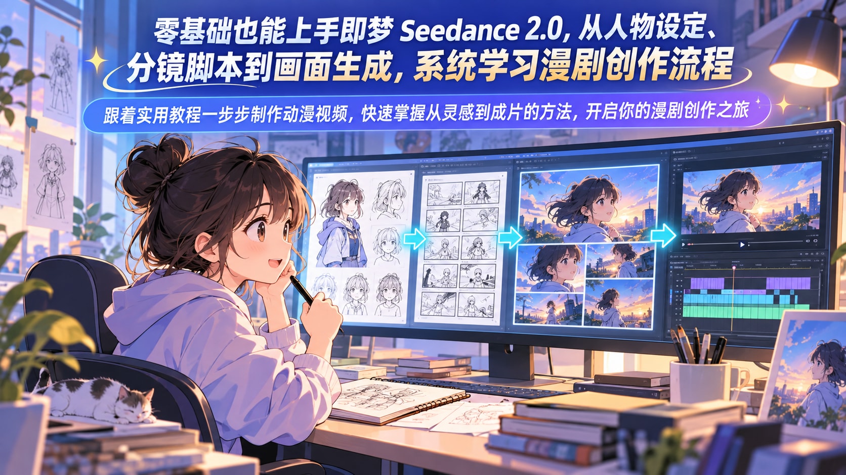 即梦Seedance 2.0创作漫剧，零基础学会做动漫视频