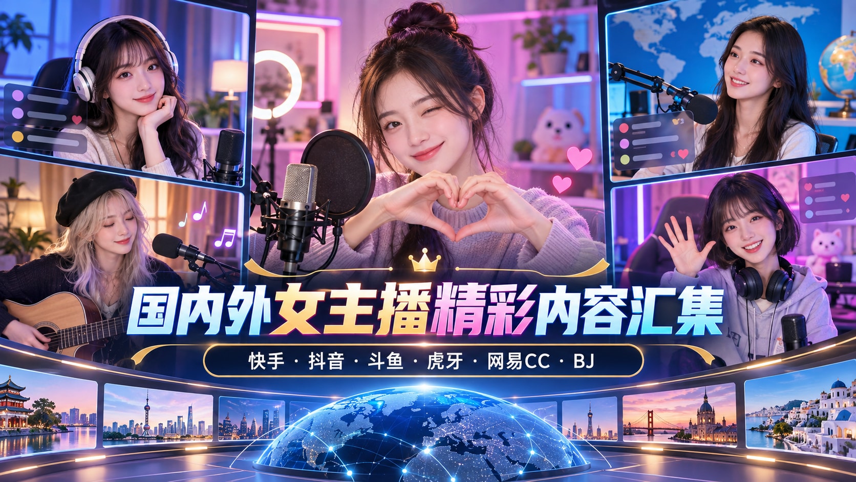 国内外女主播集合
