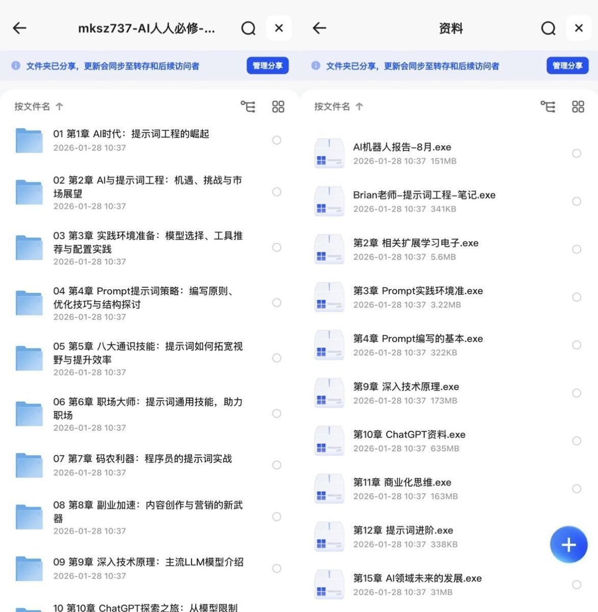 mksz737-AI人人必修-提示词工程+大模型多场景实战（丰富资料15章完结)