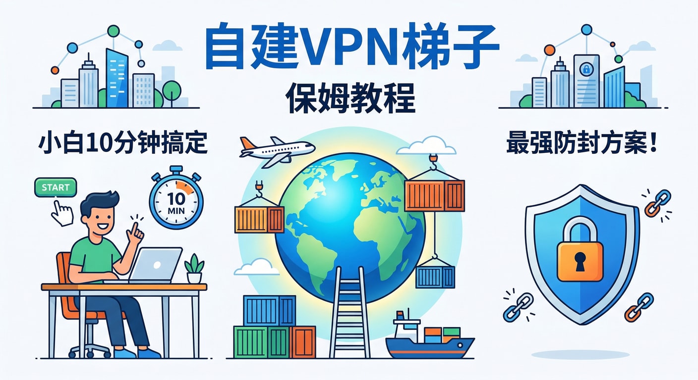 自建VPN梯子，保姆教程，小白10分钟搞定，最强防封方案